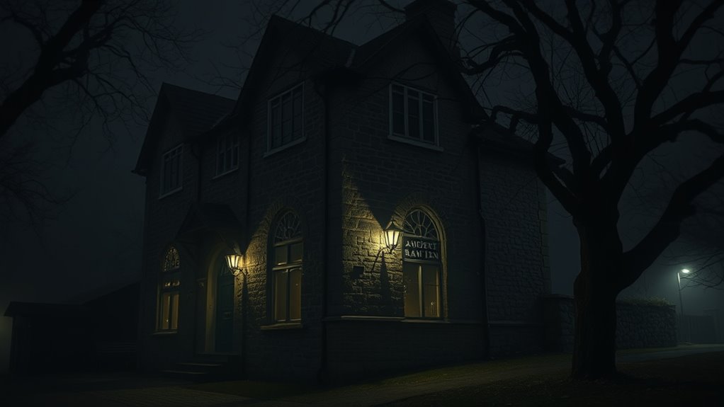 haunted inn with shadow figures