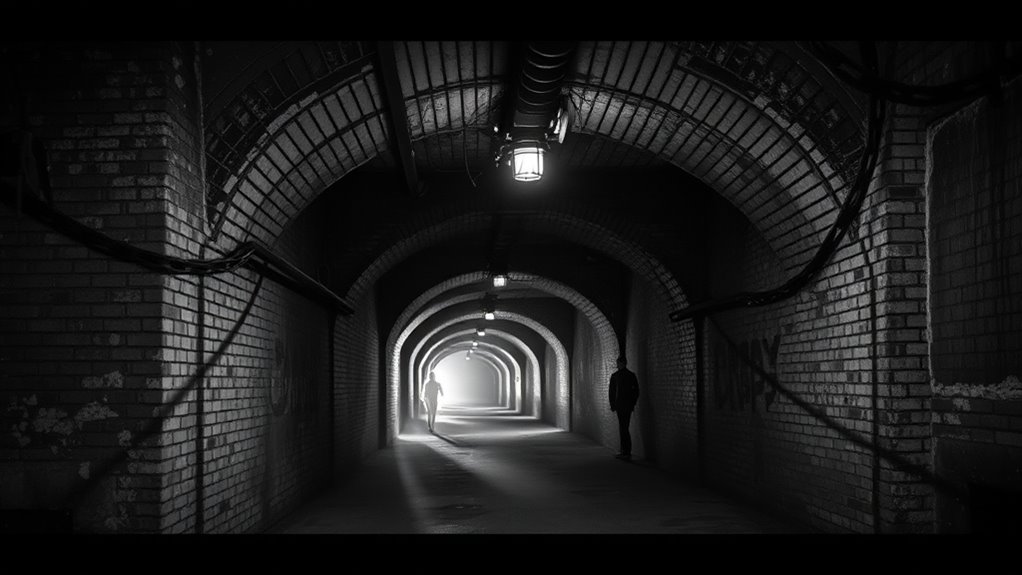 haunted tunnels with shadow figures