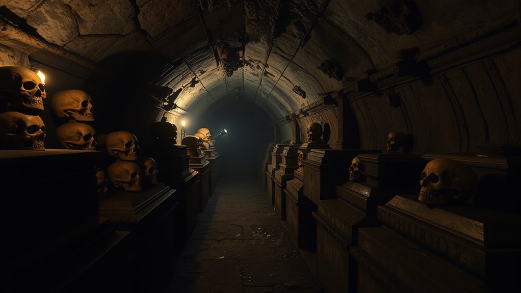 haunted underground cemetery corridors