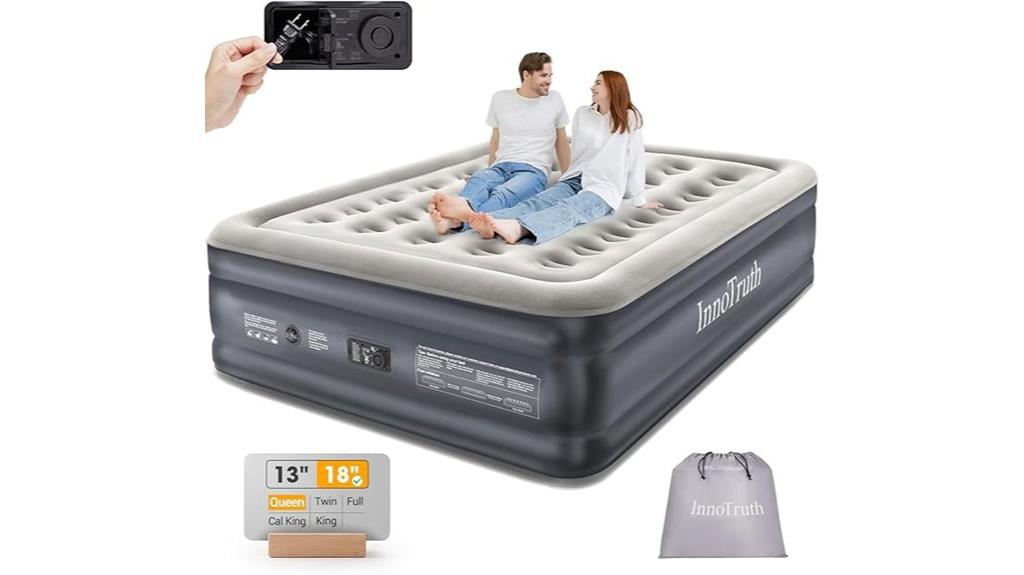 inflatable queen bed with pump