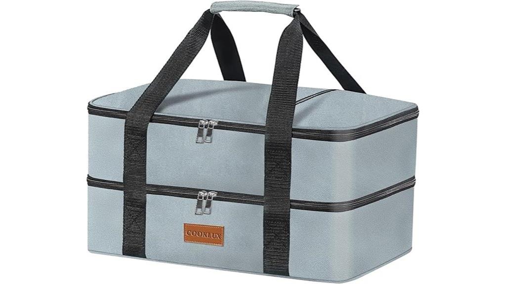 insulated two layer casserole carrier
