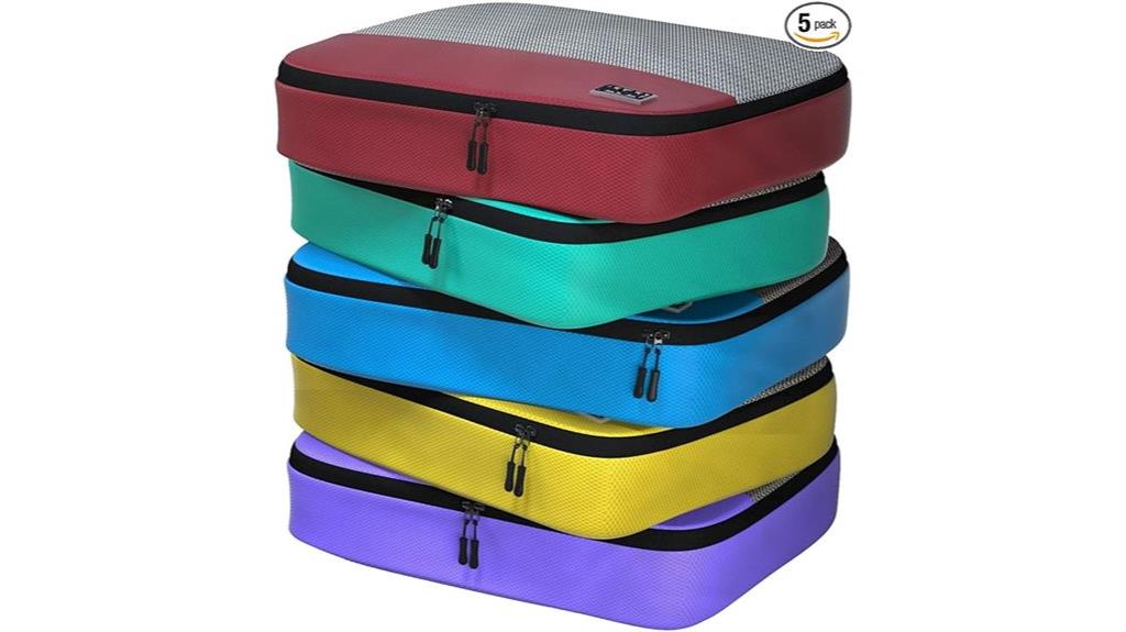 large 5 piece packing cubes