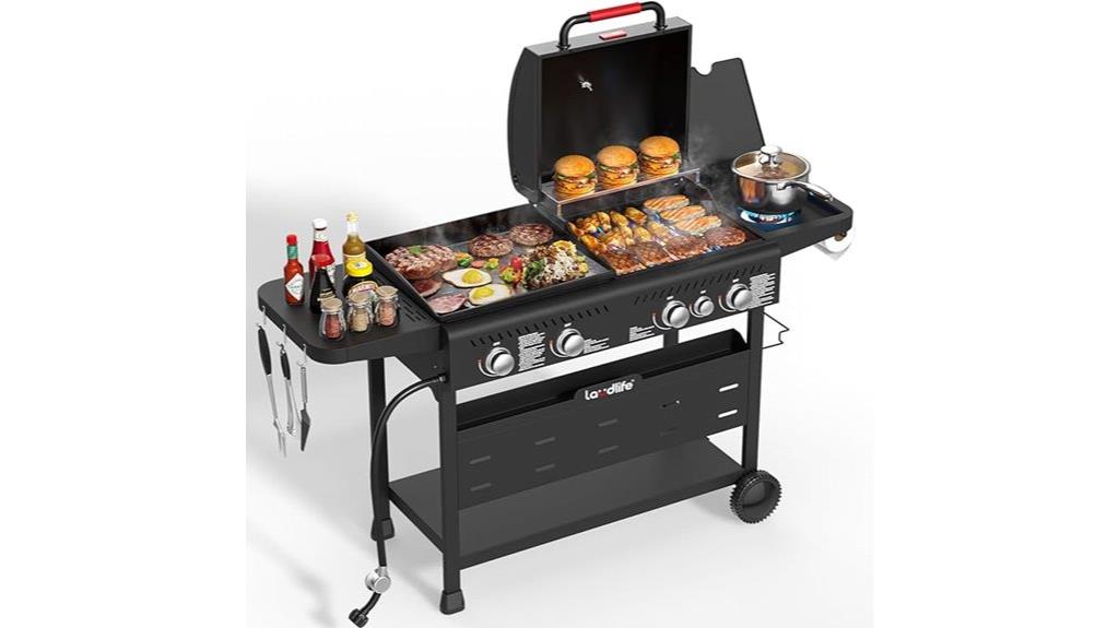 large combo grill with side burner