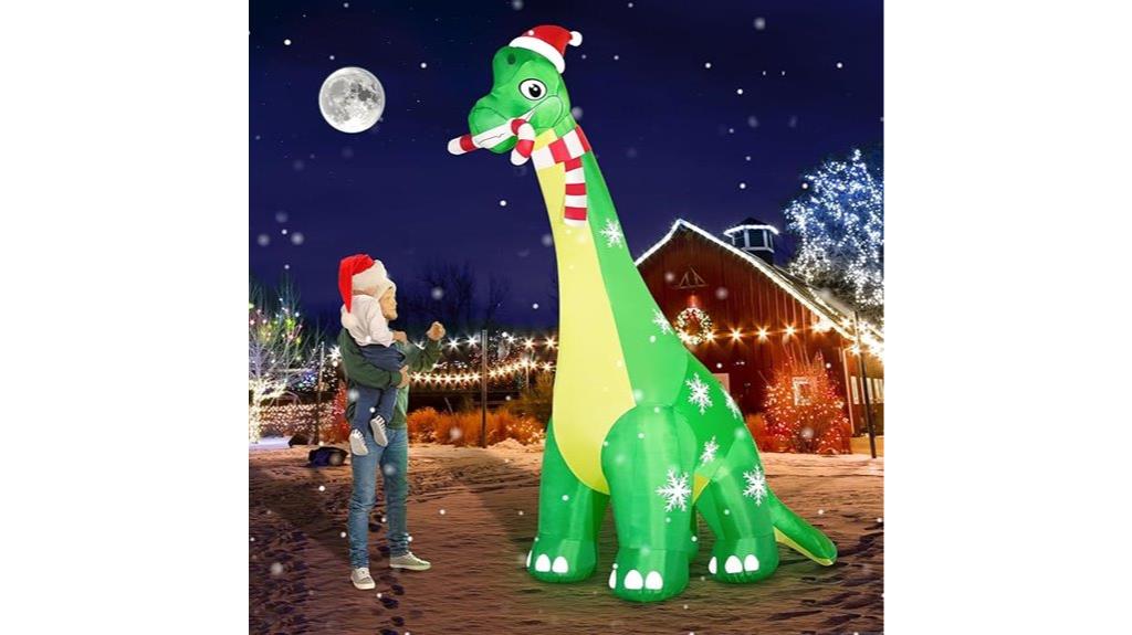 large dinosaur christmas inflatable