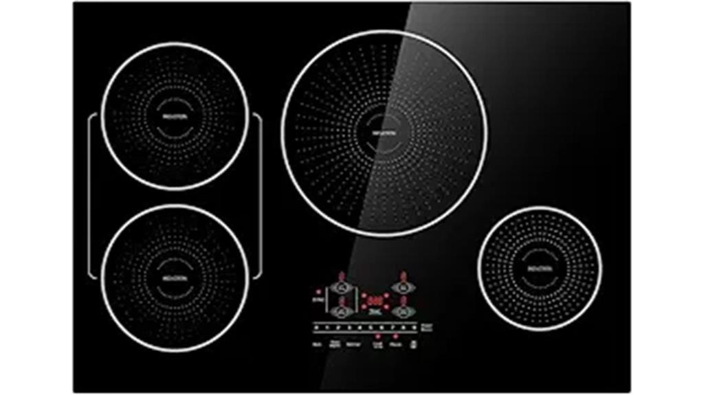 large glass four burner cooktop