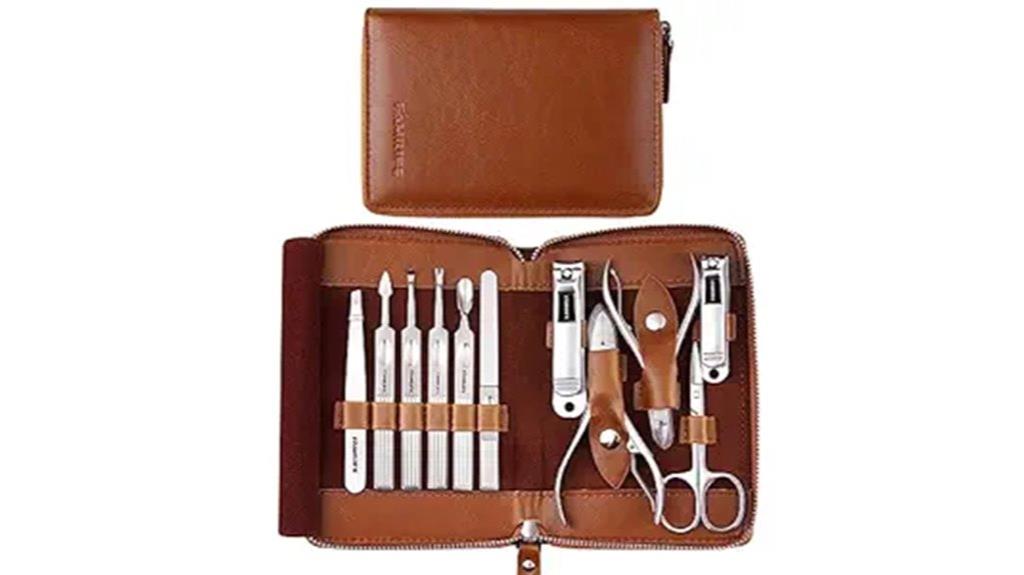 leather travel manicure kit
