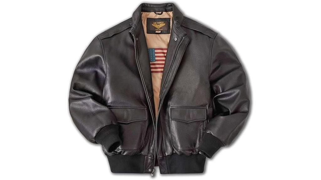 men s air force leather bomber
