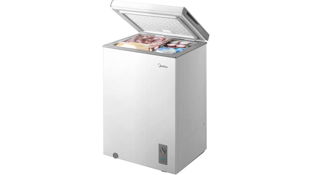midea chest freezer white