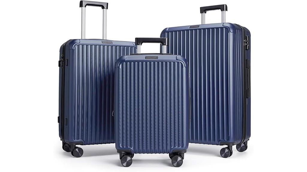navy blue spinner suitcase