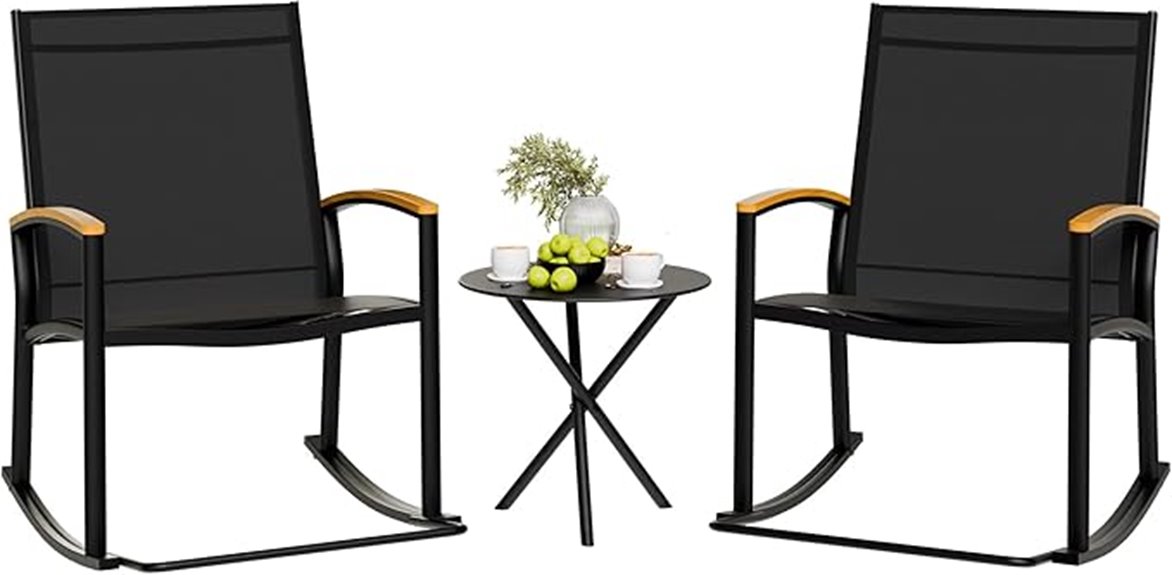 outdoor rocking bistro set