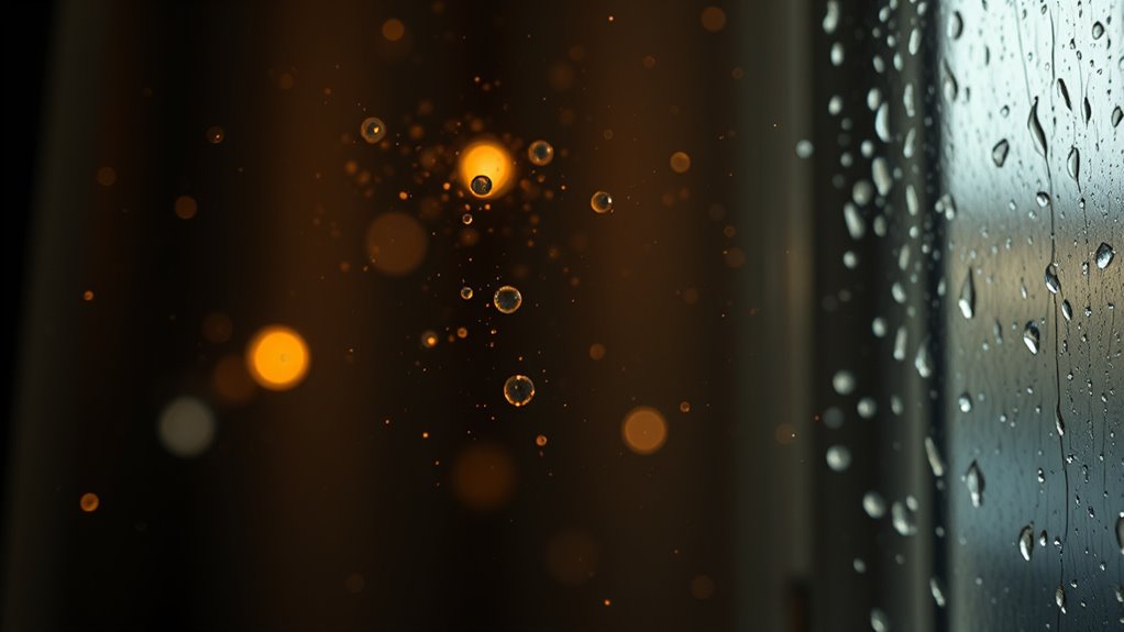 particles reflecting camera flash