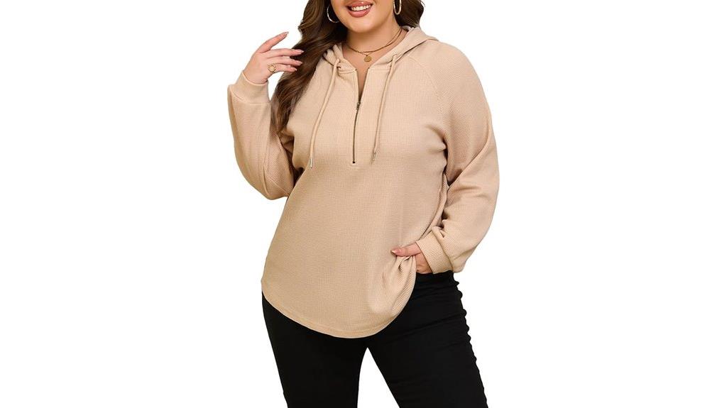 plus size waffle knit hoodie