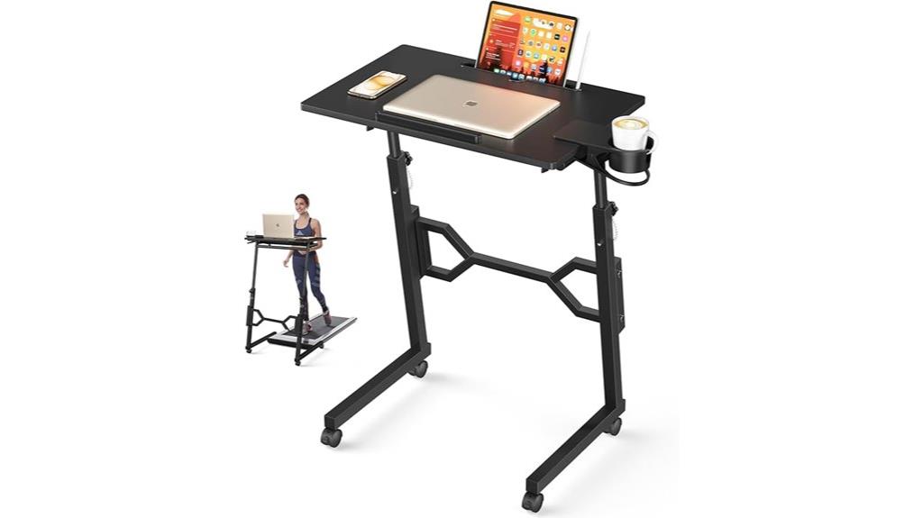 portable adjustable height desk