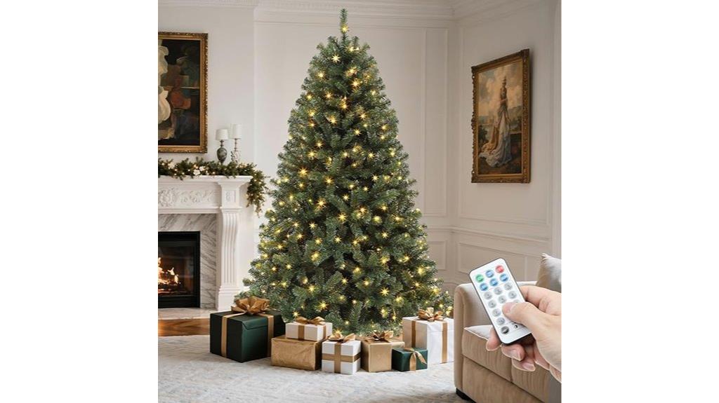 pre lit hinged christmas tree