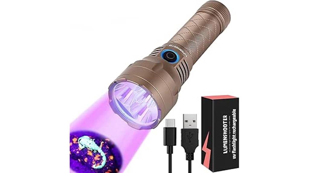 rechargeable uv flashlight device