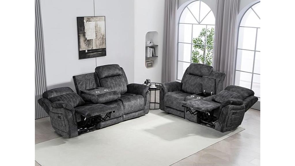 reclining sofa with features