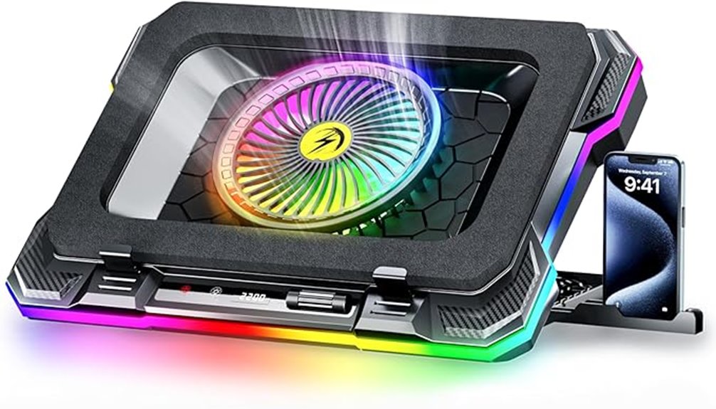 rgb cooling pad with adjustable