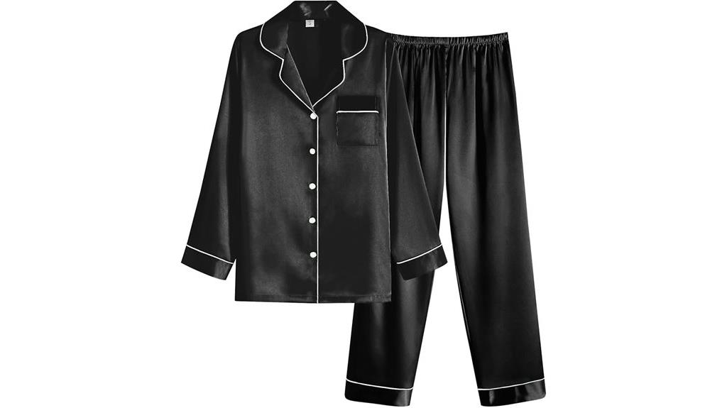 satin long pajama set