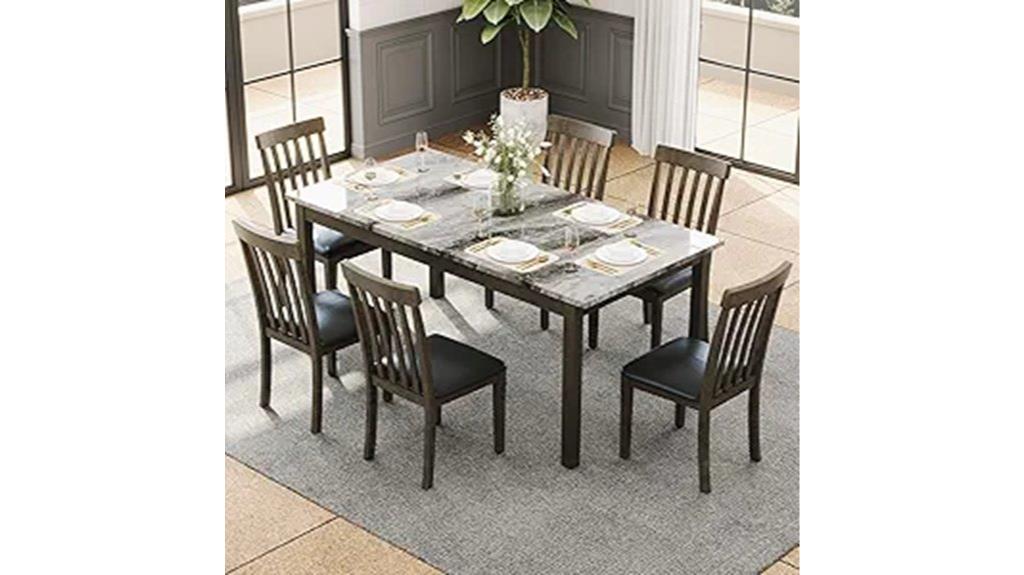 seven piece dining table set