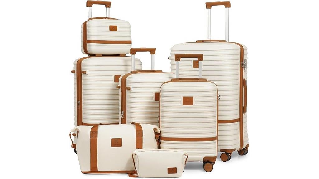 seven piece spinner luggage set