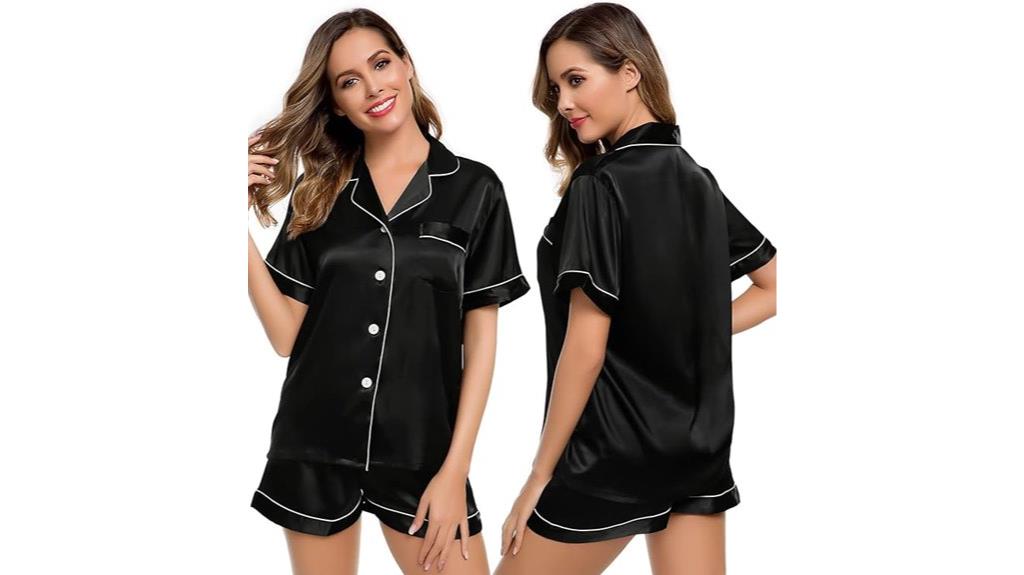 silk satin short pajamas