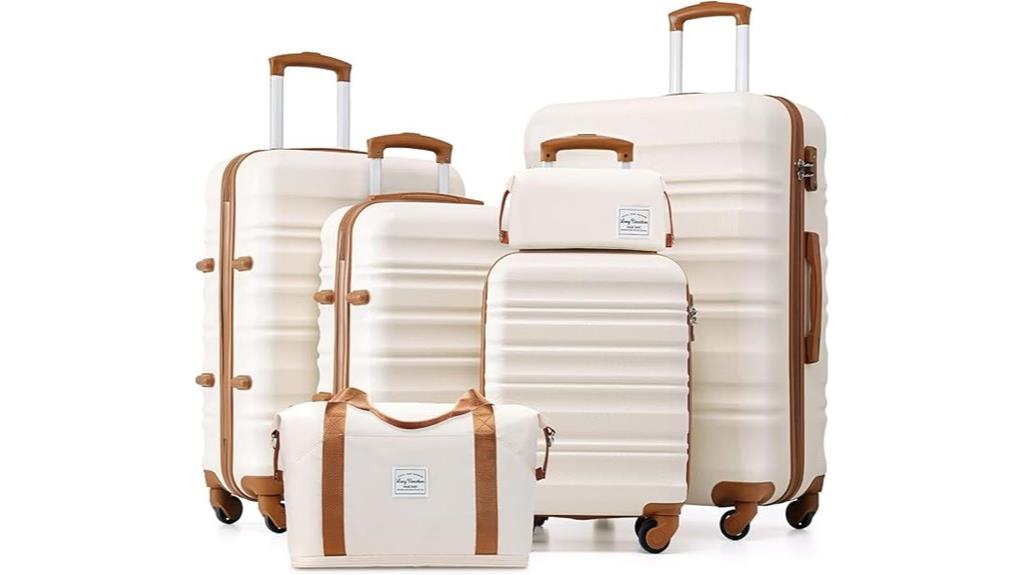six piece travel luggage