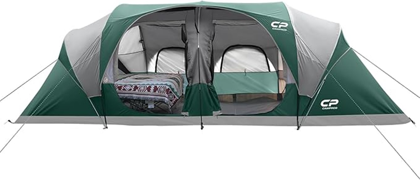 spacious waterproof family tent