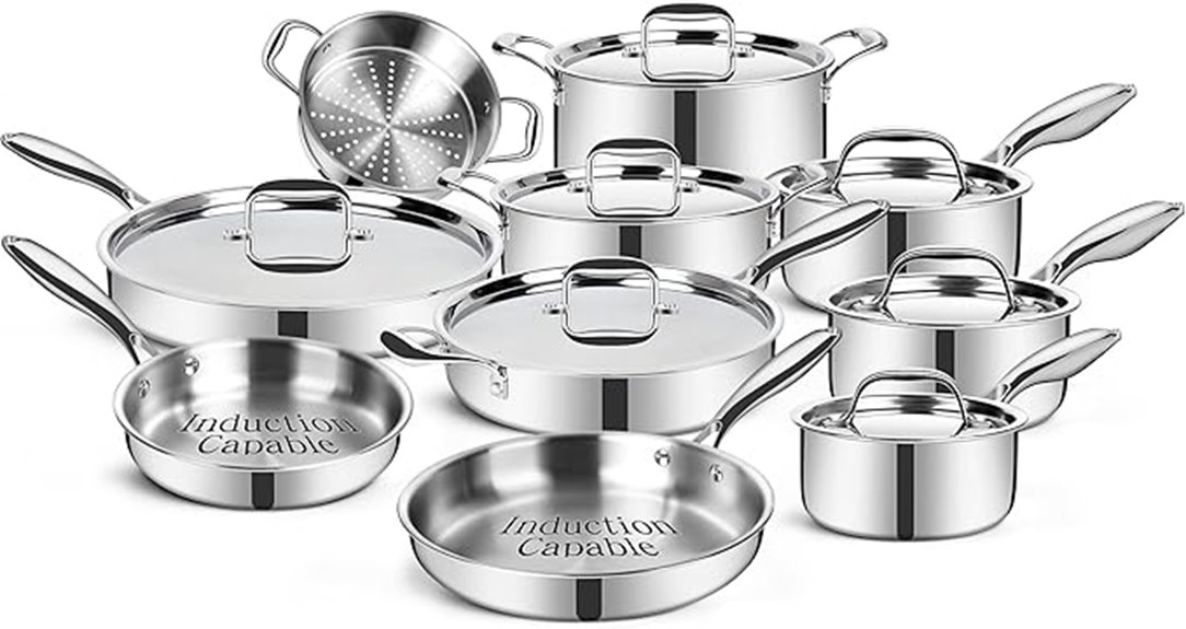 stainless steel cooking set
