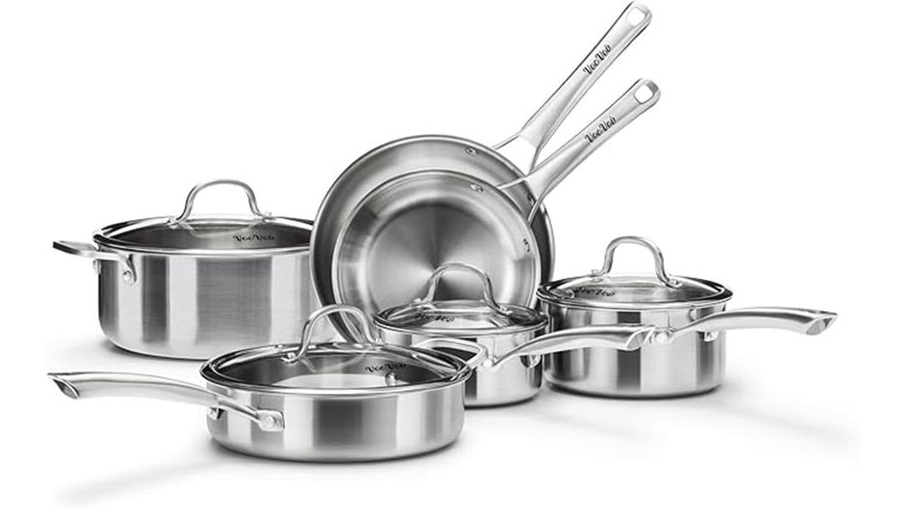 ten piece stainless cookware