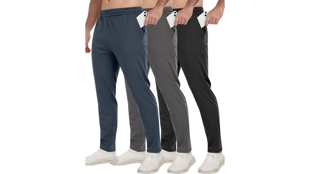 three pack sweatpants with pockets