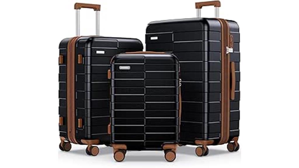 three piece hardshell luggage