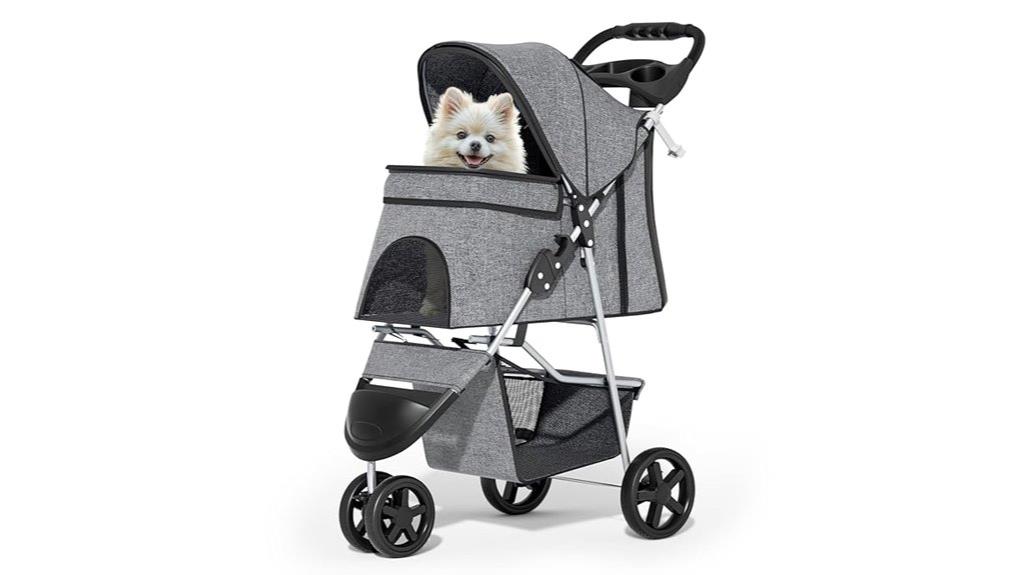 three wheel pet stroller
