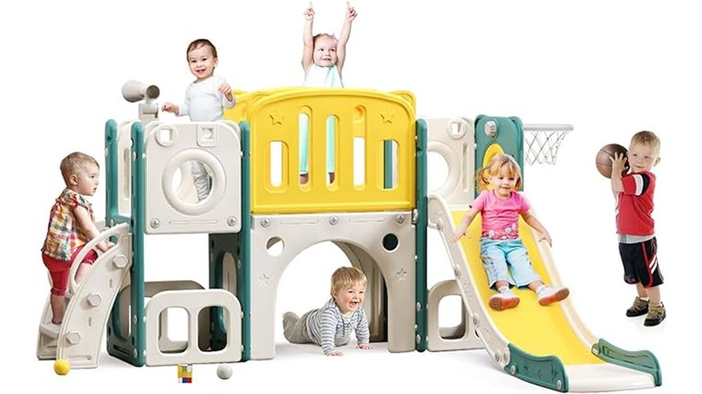 toddler slide climber basketball
