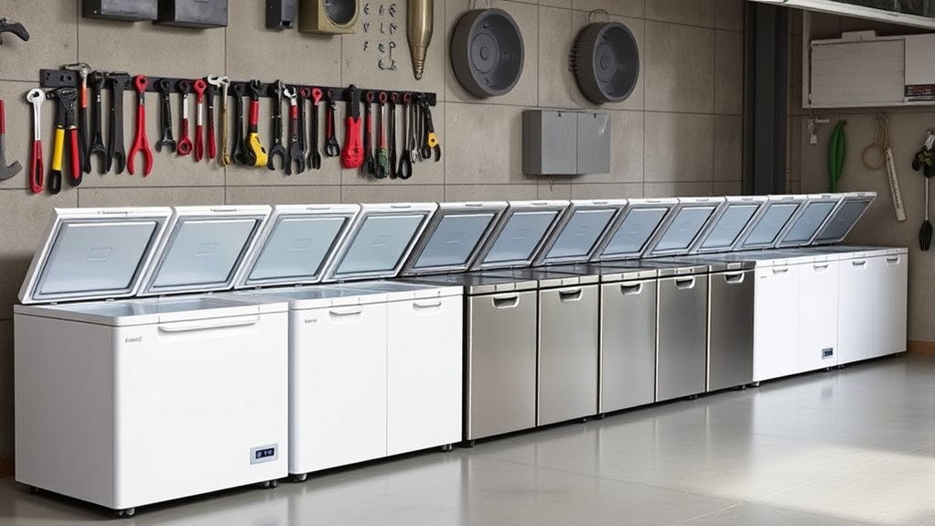 top garage chest freezers