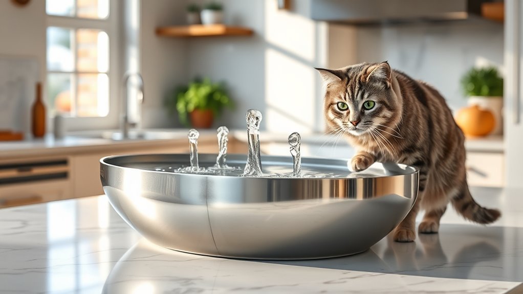 top stainless steel cat fountains