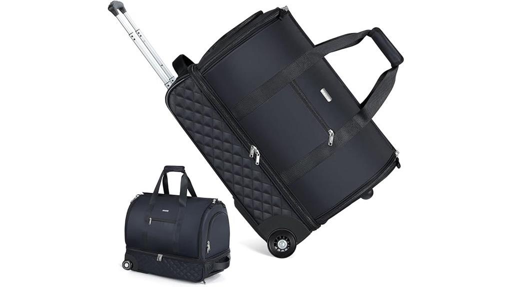 travel rolling bag with shoe compartments