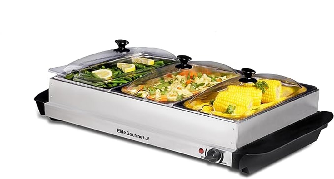 triple tray food warmer