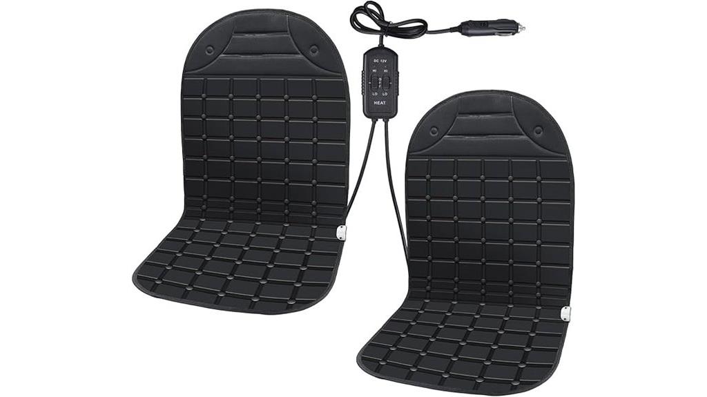 two black winter seat cushions