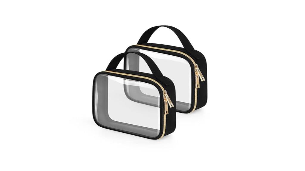 two tsa approved clear bags