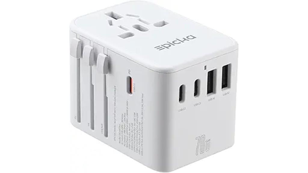 universal travel adapter with multiple ports