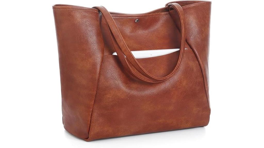 vegan leather travel tote