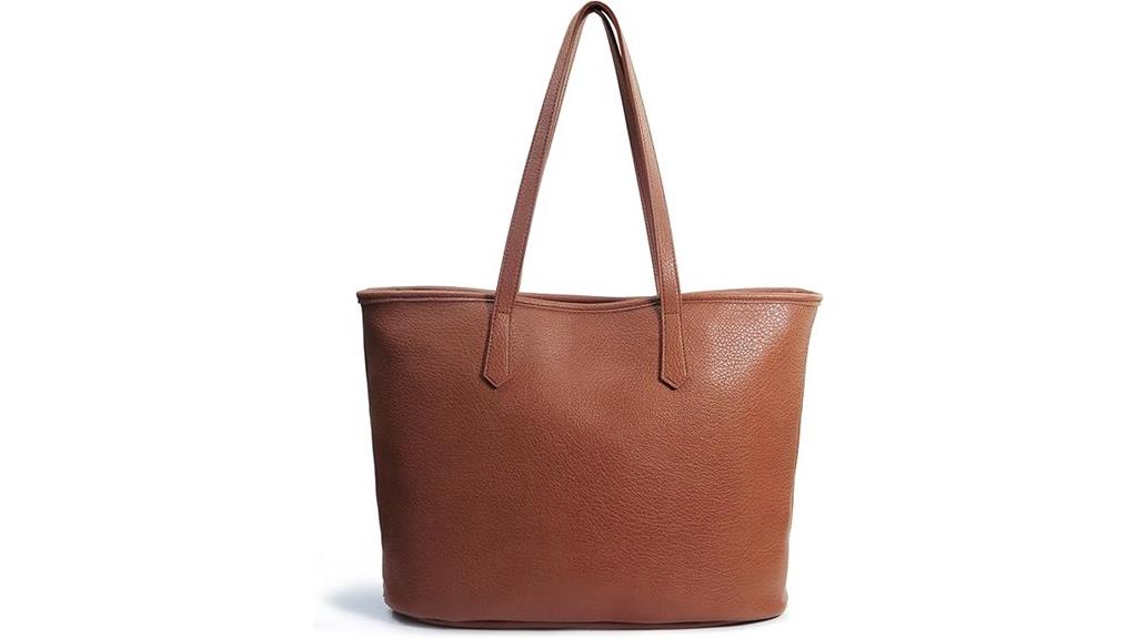 vegan leather zipper tote