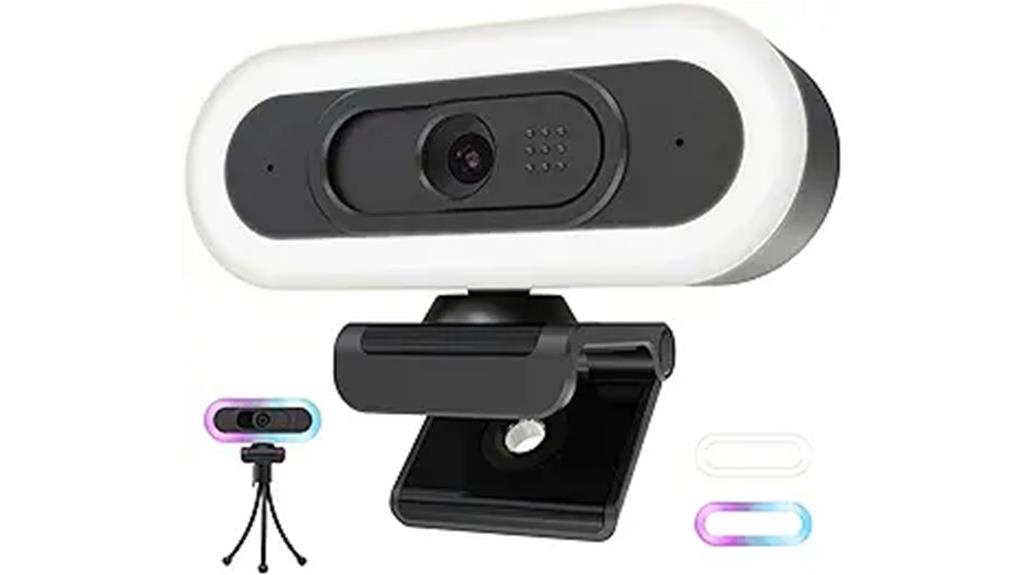 webcam with microphone and lights