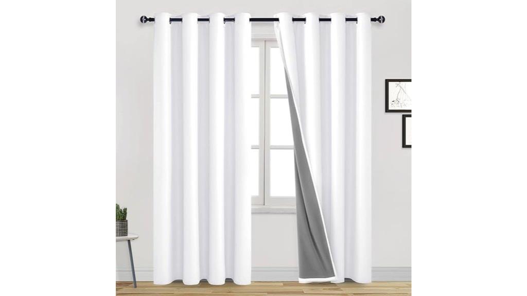 white blackout curtain panels