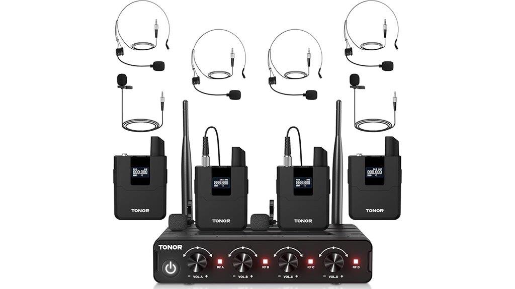 wireless uhf microphone set