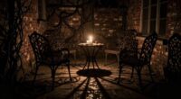 eerie nighttime patio ambiance