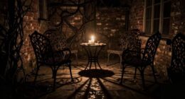 eerie nighttime patio ambiance