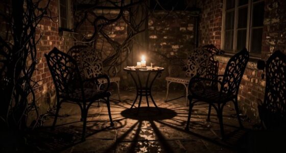 eerie nighttime patio ambiance