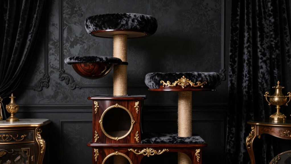 elegant dark themed cat furniture