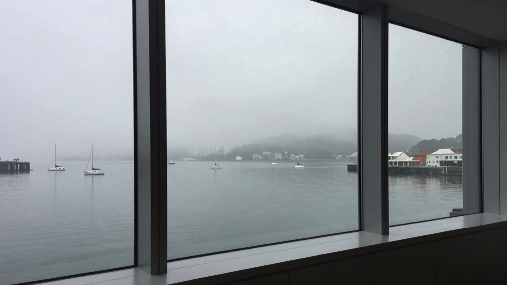 empty harbor hotel window